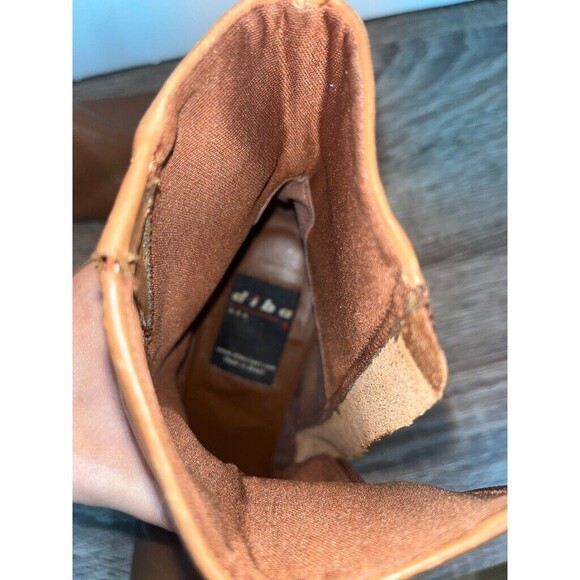 Vintage 90’s Diba Boots Women’s Tan Leather Square Toe Booties Bohemian Sz 8.5 - Picture 15 of 16